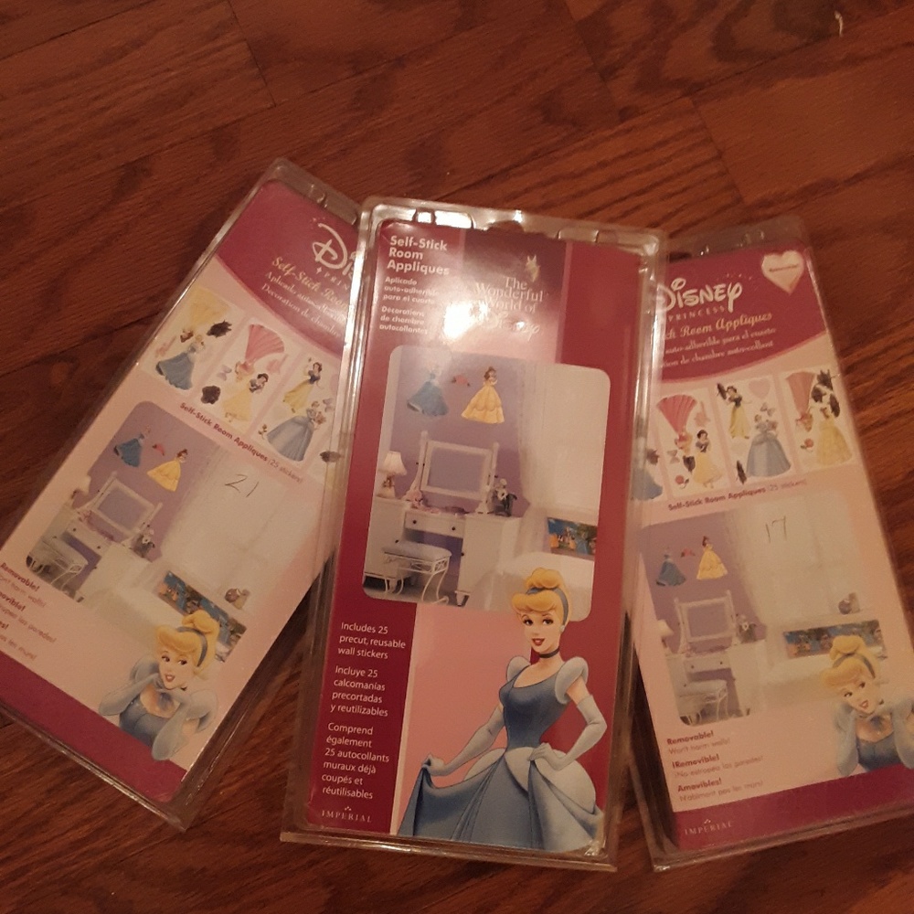 3 Packs of Disney's Princesses Room Appliques
